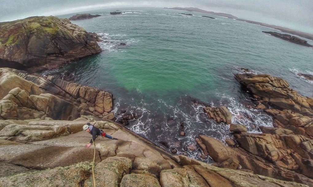Cruit Island sea cliff climbing